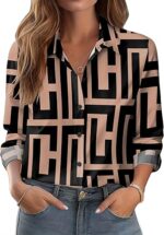 Zeagoo Button Down Shirts for Women Dressy Floral
