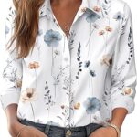 Zeagoo Button Down Shirts for Women Dressy Floral