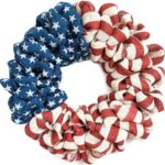 20Inch Patriotic Burlap Wreath, 4th of July