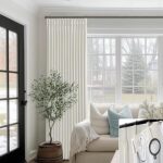 SHINELAND Black Out Curtains 96 Inches Long,Cream