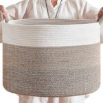 CLHMILY&Z Round Cotton Rope Storage Basket -