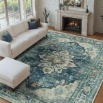 Area Rugs 8'x10' Washable Non-Slip, Floral