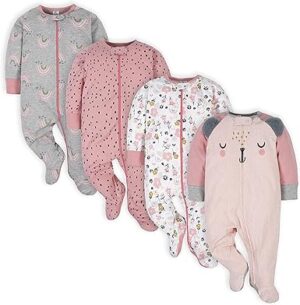 Gerber Baby Girls' 4 Pack Sleep 'N Play