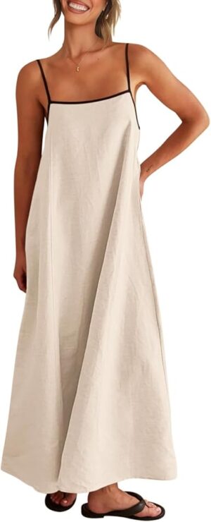 Shy Velvet Women's 2025 Summer Linen Maxi Dress
