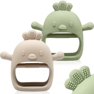 2 Packs Baby Teething Toy for 0-6 6-12 Months,