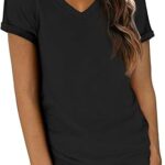 ATHMILE T Shirts Short Sleeve V Neck Tees for