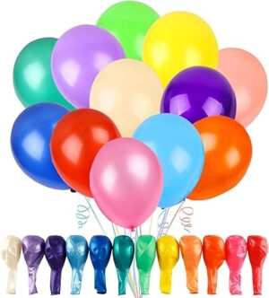 RUBFAC 120 Balloons Assorted Color 12 Inches