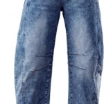 GRAPENT Barrel Jeans for Women Trendy High