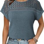 Dokotoo Women's Tops Casual Scoop Neck Short