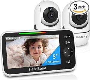 HelloBaby Upgrade 5’’ Baby Monitor with 30-Hour
