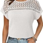 Dokotoo Women's Tops Casual Scoop Neck Short