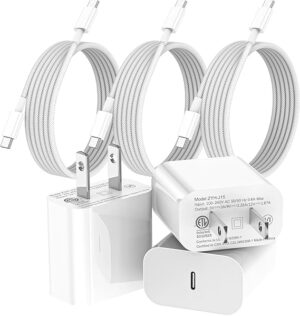 iPhone 16 15 Charger Fast Charging 3 Pack 20W USB
