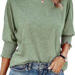 Dokotoo Women's 2025 Fashion Tops 3/4 Sleeve