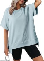 Dokotoo Oversized T Shirts for Women Crewneck