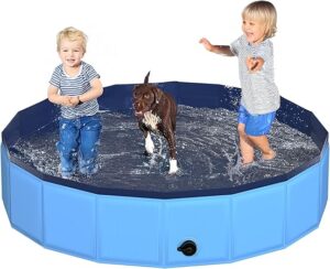 63" x 12" Foldable Dog Pool - Collapsible Hard