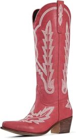 Ouepiano Cowboy Boots for Women Knee High Cowgirl