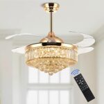 42 Inch Crystal Ceiling Fan with Light and Remote