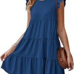 KIRUNDO Women's Summer Dresses Sleeveless Ruffle