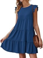 KIRUNDO Women's Summer Dresses Sleeveless Ruffle