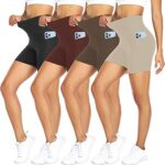 FULLSOFT 4 Pack Biker Shorts for Women – 5" High