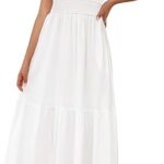 Women Summer Maxi Dress 2025 Cap Sleeve V Neck