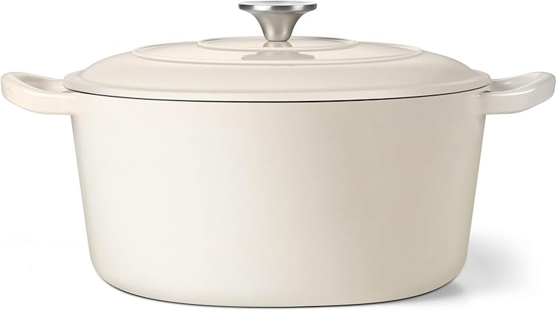 TeamFar Enameled Cast Iron Dutch Oven, 7qt Dutch
