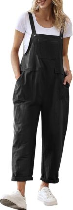YESNO Women Long Casual Loose Bib Pants Overalls