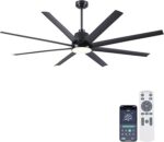 72" Black Ceiling Fan with Lights and Remote