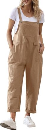 YESNO Women Long Casual Loose Bib Pants Overalls