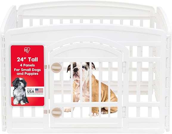 IRIS USA 24" 4-Panel Dog Playpen with Door, 35 x