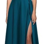 MUSHARE Women's Halter Neck Sexy Split Cocktail