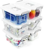 AREYZIN Plastic Storage Bins With Lids,6 Pack