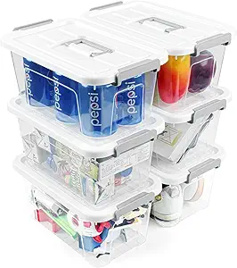 AREYZIN Plastic Storage Bins With Lids,6 Pack