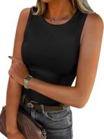 ANRABESS Womens Sleeveless High Neck Tank Tops
