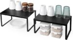 Nxconsu 2Pack Cabinet Shelf Expandable Stackable