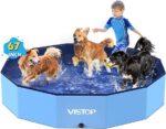 VISTOP Extra Large Foldable Dog Pool XXL, Hard