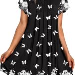 Ekouaer Womens Nightgown Soft Sleepwear Pleated