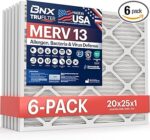BNX TruFilter 20x25x1 Air Filter MERV 13 (6-Pack)
