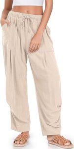 TARSE Women Linen Baggy Harem Pants Summer