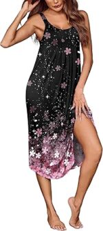 Ekouaer Women's Sleeveless Nightgown Long