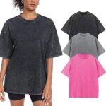 Womens Washed Vintage Oversized T-Shirt Casual