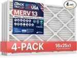 BNX TruFilter 16x25x1 Air Filter MERV 13 (4-Pack)