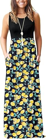 MOLERANI Women's Loose Plain Maxi Dresses Casual