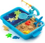 Sensory Bin W 1.5 LB Play Sand, 10 Sand Toys, 6