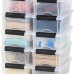 IRIS USA 6 Qt Stackable Plastic Storage Bins with