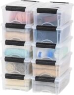 IRIS USA 6 Qt Stackable Plastic Storage Bins with