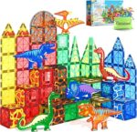 102PCS Dinosaur Toys Magnetic Tiles with 8