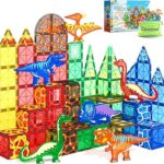 102PCS Dinosaur Toys Magnetic Tiles with 8