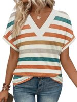 WIHOLL Womens Summer Tops Short Dolman Sleeve
