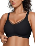 OEAK Womens Wireless Bras V Mesh Comfortable